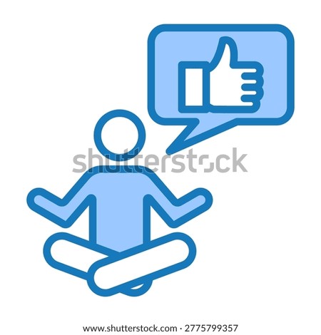 Calm Response Icon Blue Dualtone Design Vector Illustration