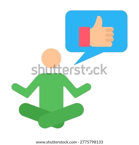 Calm Response Icon Flat Design Vector Illustration
