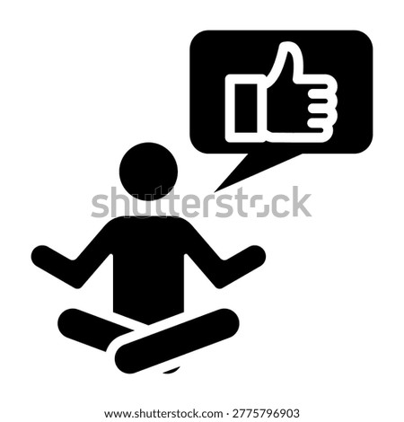 Calm Response Icon Glyph Design Vector Illustration