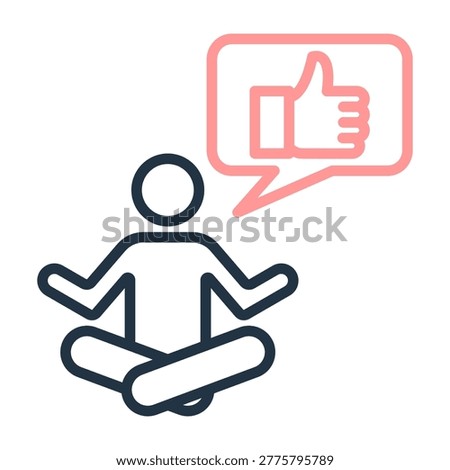 Calm Response Icon Line Color Design Vector Illustration
