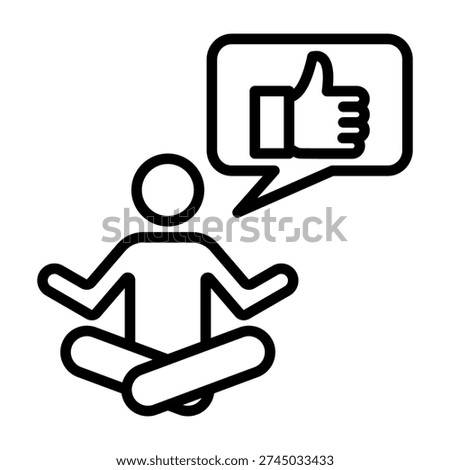 Calm Response Icon Line Design Vector Illustration