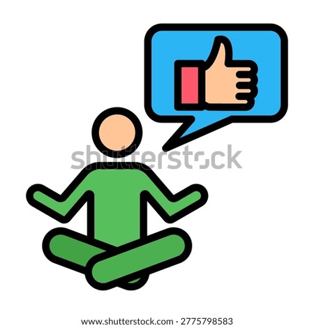 Calm Response Icon Lineal Color Design Vector Illustration
