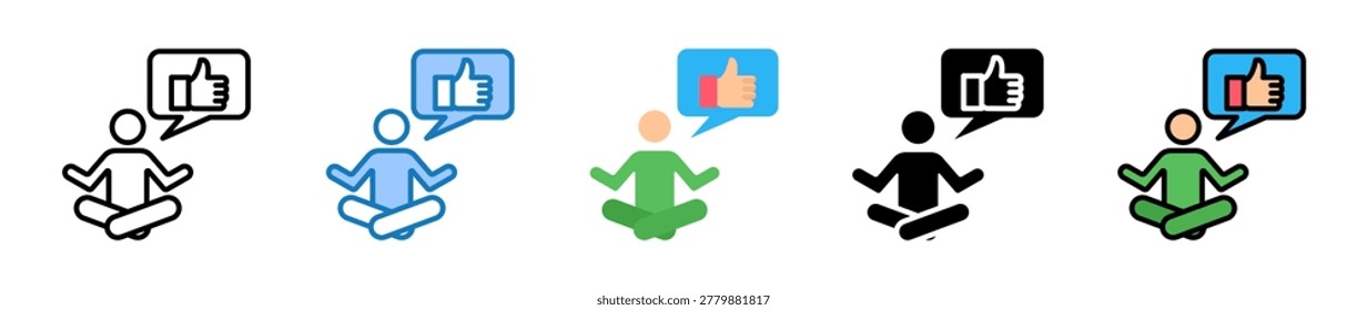 Calm Response multiple style icons set design vector illustration.