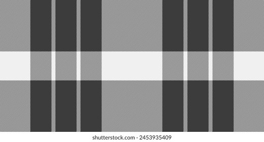 Tejido de cuadros sin costuras tranquilo, textil tartán de microtextura. Vector de fondo con estampado a cuadros en color gris y blanco.
