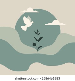 Calm Serene Dove Artwork image background