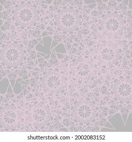 Calm Silver Print Satanic Complicated Modern Folk Background. Pink Vintage Light Ornamental Dark Pastel Mandala Illustration. Sharp Lace Mystery Chaotic Soft Stars Grey Luxury Pattern.