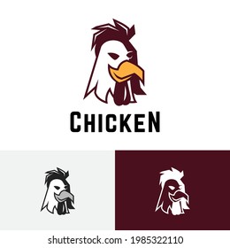 Calm Smiling Eagle Falcon Hawk Head Circle Logo