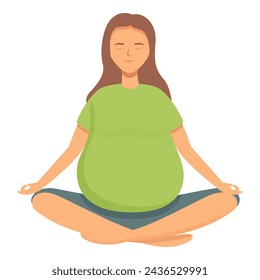 Calm smiling pregnant woman icon cartoon vector. Check medical gym. Sleep relaxing