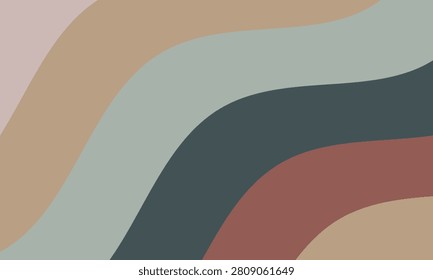 Calm and subdued wavy stripes in an earthy color palette create a modern and minimalist backdrop, suitable for various designs.