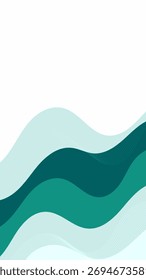 Calmo Teal Verde Ondas Abstratas Fundo