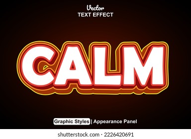 Calm text effect with graphic style and editable.