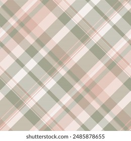 Calm textile check texture, geometry pattern fabric vector. Retail seamless background plaid tartan in light and pastel color.