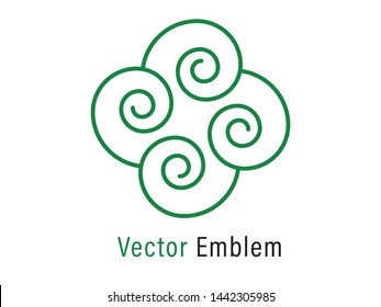 
calm themed linear emblem logo