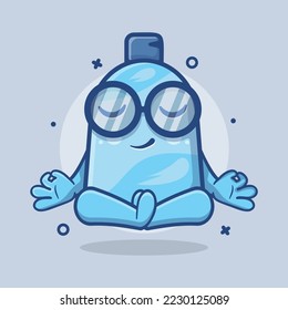 calm toothpaste tube character mascot with yoga meditation pose isolated cartoon in flat style design
