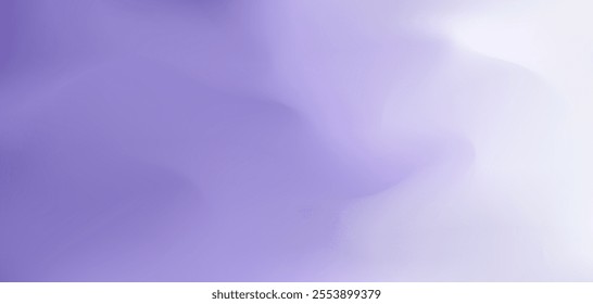 Calm and tranquil light violet and white vector fluid mesh gradient background. Abstract soft y2k pastel purple liquid digital watercolor for technology business banner design, print, surface