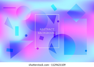 Calm vibrant background with blue and pink abstract geometric shapes. Modern polar light colors wallpaper with gradient blobs for ui design, web, apps wallpaper, banner