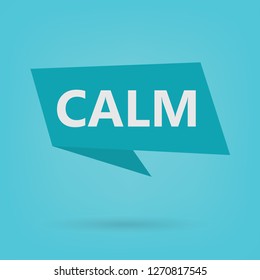calm word on a sticker- vector illustration