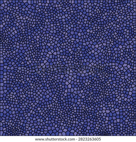 A calm yet complex geometric mosaic texture composed of deep blue and indigo shades. This elegant illustration provides a sophisticated subtle backdrop suitable for professional and minimalist design projects.