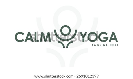 A calm yoga logo vector with minimal style