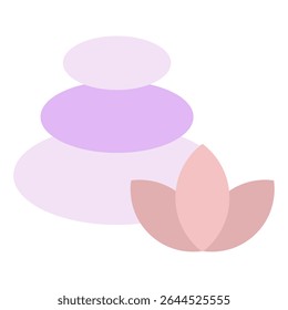 Calm Zen stones with lotus flower, suitable for wellness, meditation, spa, and relaxation-themed content.