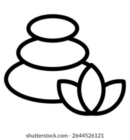 Calm Zen pedras com flor de lótus, adequado para bem-estar, meditação, spa e conteúdo com tema de relaxamento.
