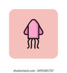 Calmar line icon. Squid, cuttlefish, tentacles. Seafood concept. Can be used for topics like sea food, fresh catch, fish market