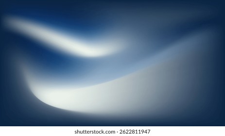 A calming abstract design featuring smooth blue waves and gradients.