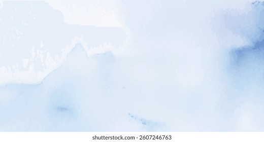A Calming Abstract Soft Blue and White Watercolor Ocean Texture, Ideal as a Banner Graphic Resource for Designing Fluid Ocean Wave and Water Wave Visuals"
