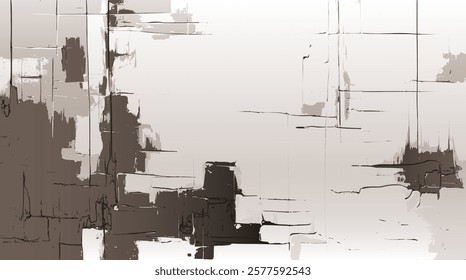 Calming geometry, overlapping Rectangular Patterns in Neutral Shades Conveying an Abstract Dialogue Between Solidity and Fluidity