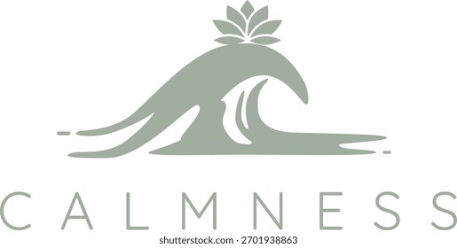 Acalmar flor de lótus na onda simbolizando a paz, equilíbrio e harmonia.