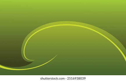 Calming and organic image featuring a flowing green wave against a gradient background. Ideal for projects related to nature, growth, or freshness