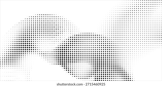 Rítmos calmantes fundo de meio-tom abstrato ondas vetor design em cor preta