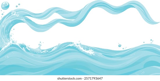 A calming transparent backdrop featuring soft green and blue watercolor ocean wave textures, perfect for use in water wave graphics, ocean-themed designs, and relaxing visual art projects.
