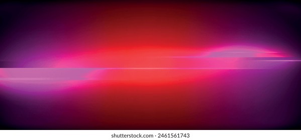 A calming violet and magenta light beam dances across the horizon against a dark sky backdrop, casting tints and shades of pink and electric blue