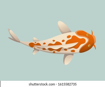 Calmly floating fish. Koi fish vector illustration