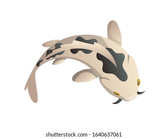 Calmly floating fish. Koi fish vector illustration