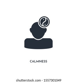calmness icon. simple element illustration. isolated trendy filled calmness icon on white background. can be used for web, mobile, ui.