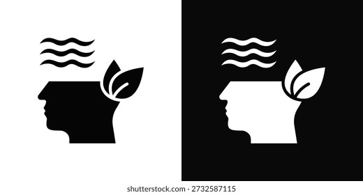 Icono de calma estilo de fondo blanco y negro