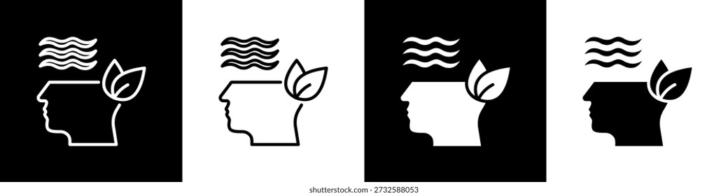 Ruhe Symbol weißer und schwarzer Hintergrund Stil