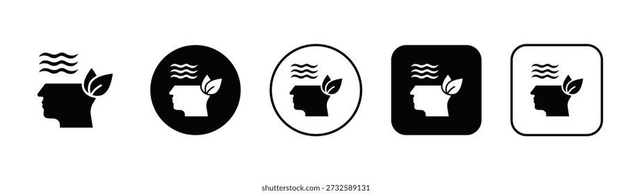 Icono de calma estilo de fondo blanco y negro