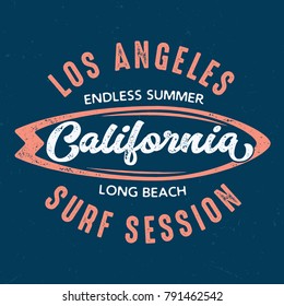 Calofornia Long Beach Surf Session - Tee Design For Print