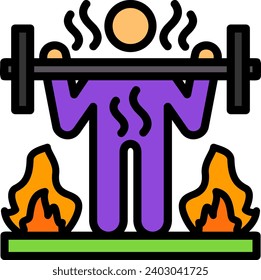 Calorie Burn Vector Line Filled Icon Design