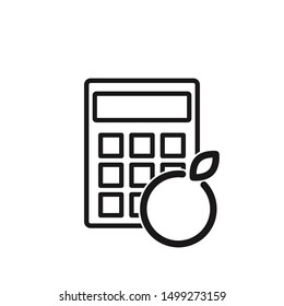 Calorie calculator icon line isolated on clean background. Calorie calculator icon concept drawing icon line in modern style. Vector illustration for your web mobile logo app UI design.