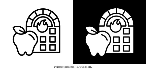 Calorie Control Icon Ilustración vectorial negro blanco