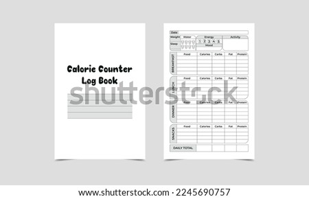 Calorie Counter Log Book Daily Calories Log Book | NoteBook Printable Template
