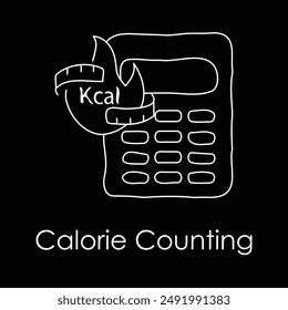 Calorie Counting Icon with editable stroke.