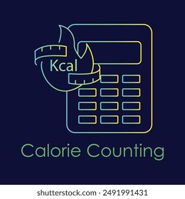 Icono de recuento de calorías con trazo editable.