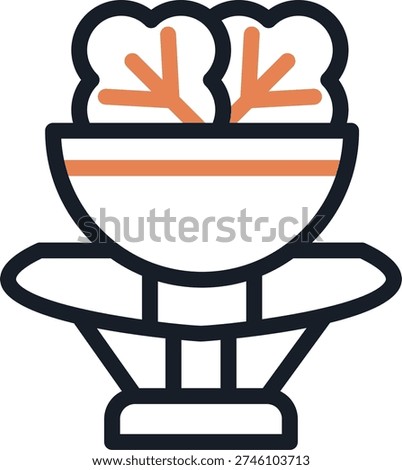 Calorie Counting Line Due Icon Design