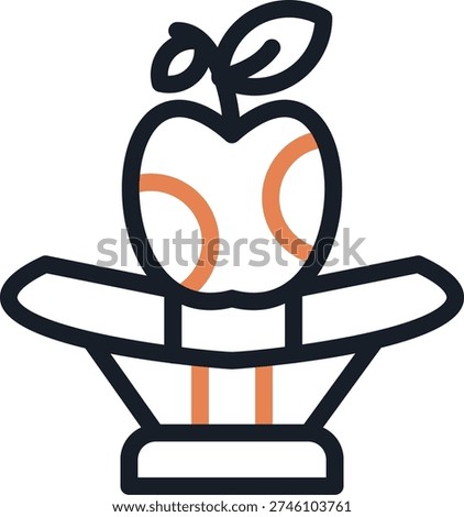 Calorie Counting Line Due Icon Design