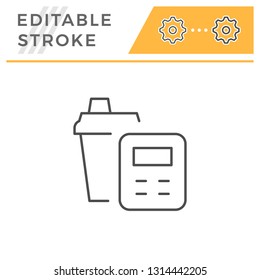 Calorie counting line icon